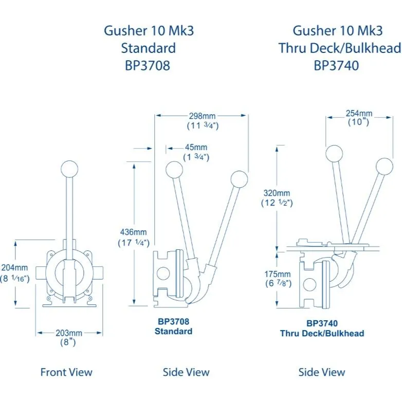 Whale BP3740 Gusher 10 Thru Deck / Bulkhead Manual Bilge Pump