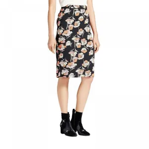 Who What Wear Women's Floral Pencil Skirt Black Multi 8