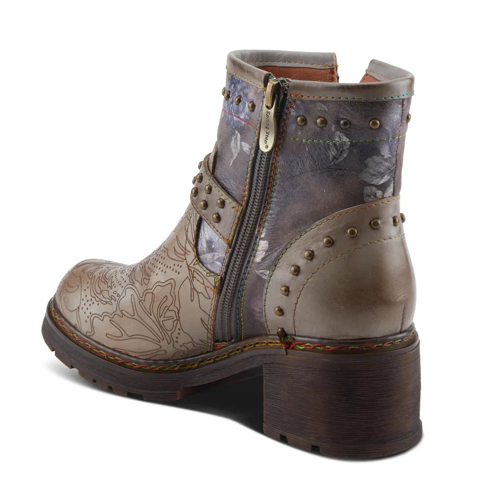 Women's L'Artiste | Branchout Ankle Bootie with Belt | Grey Multi