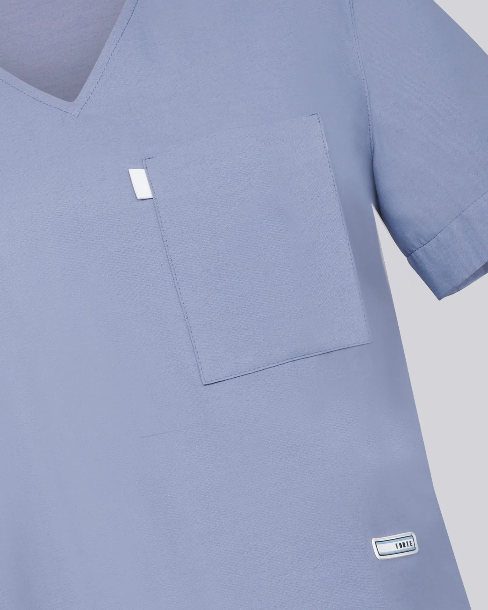 Women's V-neck Office Scrub Top | Woven Stretch