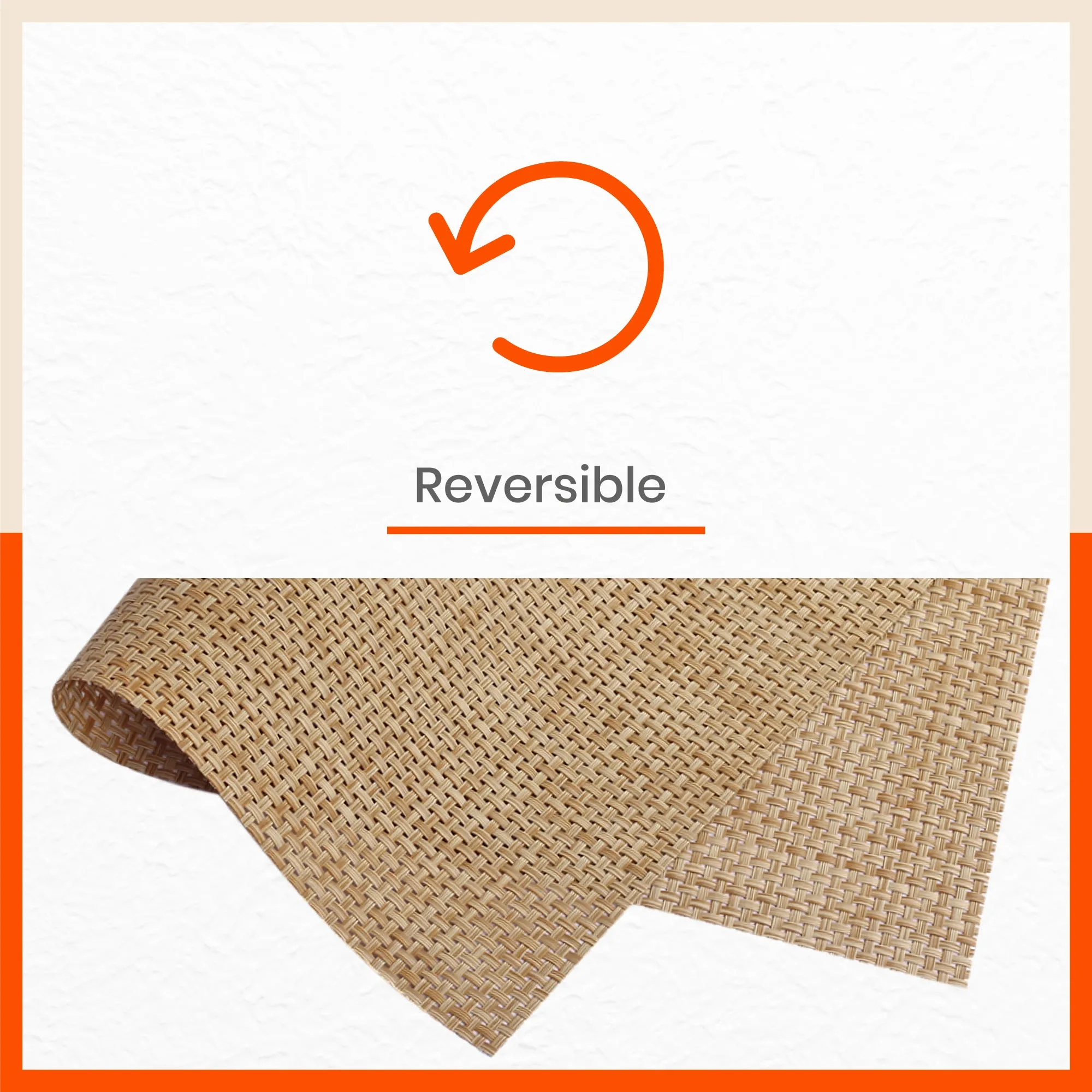 Woven PVC Table Mats / Placemats for Dining Table at Home (Ergo - Set of 6)