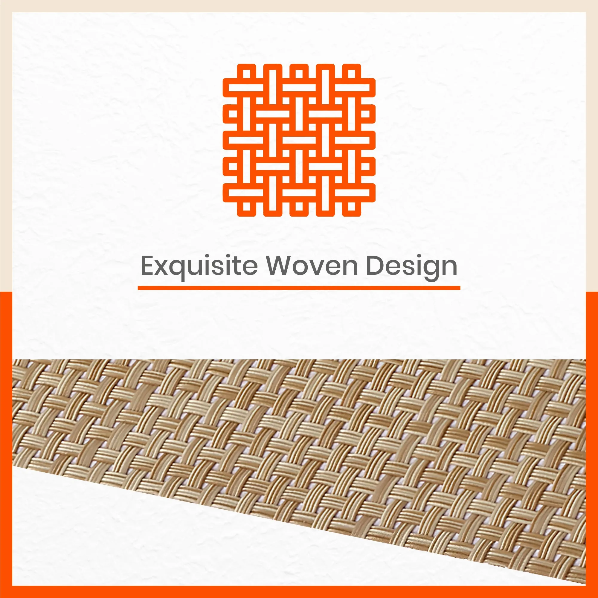 Woven PVC Table Mats / Placemats for Dining Table at Home (Ergo - Set of 6)