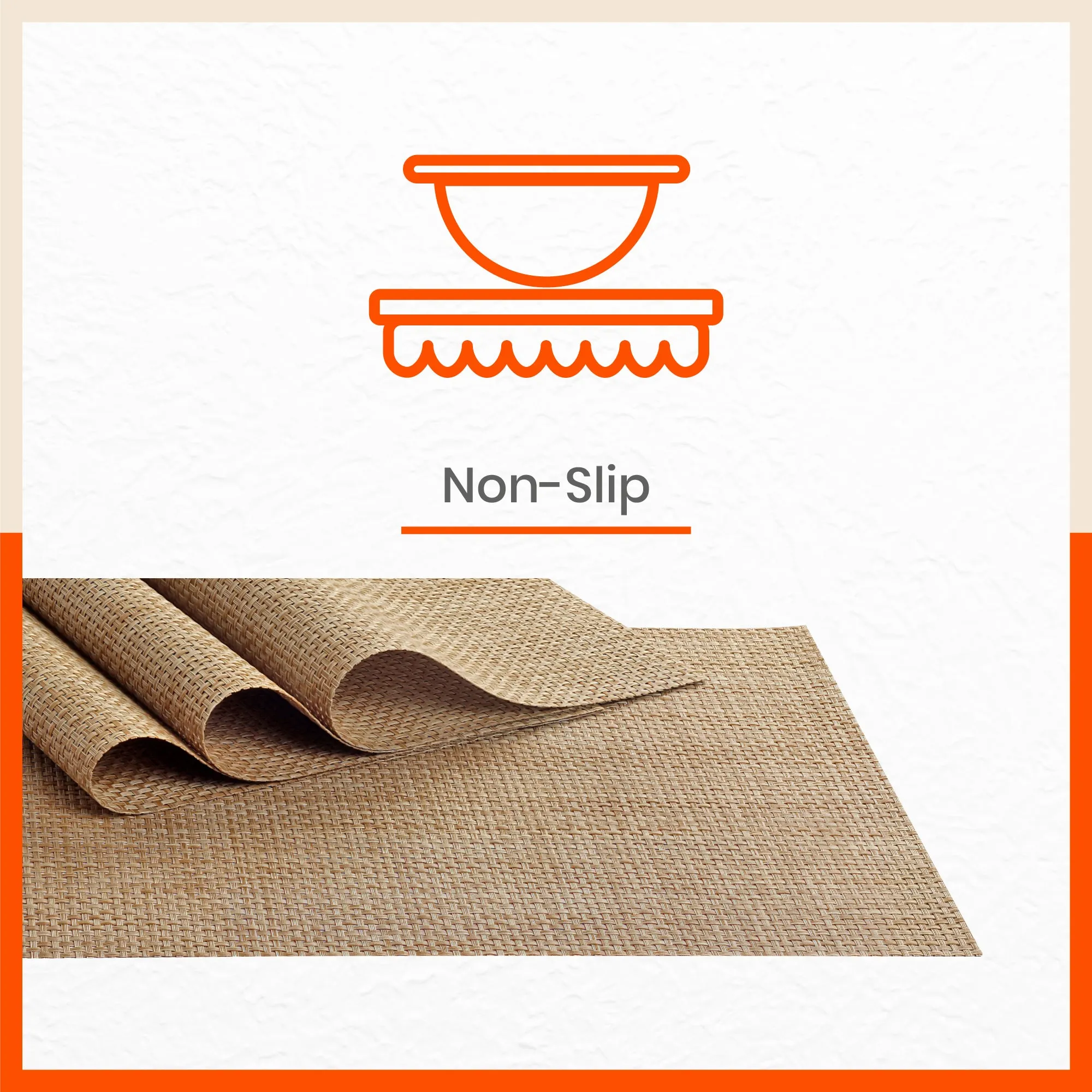 Woven PVC Table Mats / Placemats for Dining Table at Home (Ergo - Set of 6)