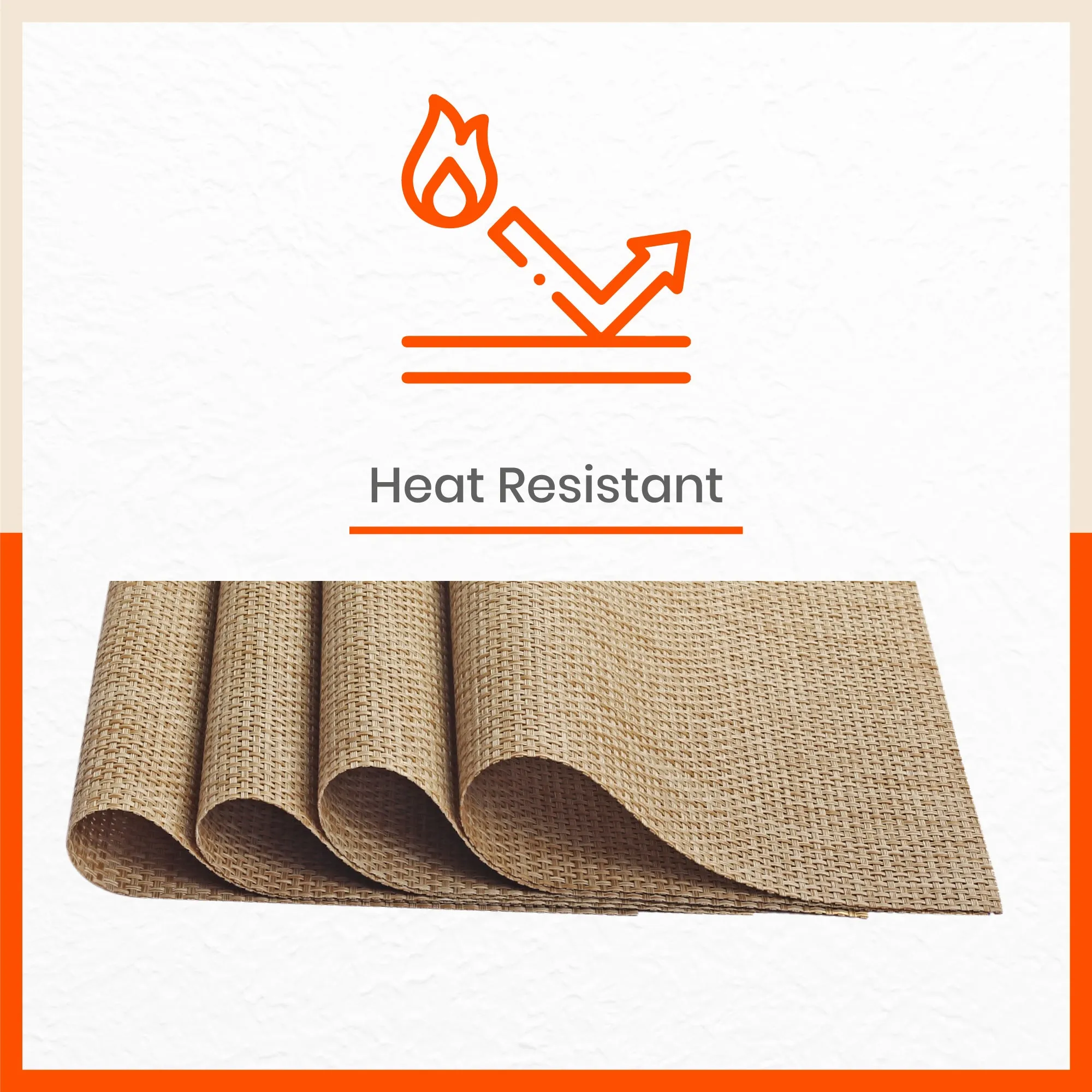 Woven PVC Table Mats / Placemats for Dining Table at Home (Ergo - Set of 6)