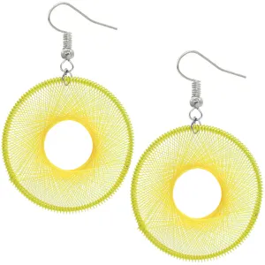 Yellow Woven Thread Earrings
