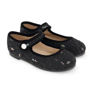 Zeebra Kids Woven Tweed Mary Janes - Black