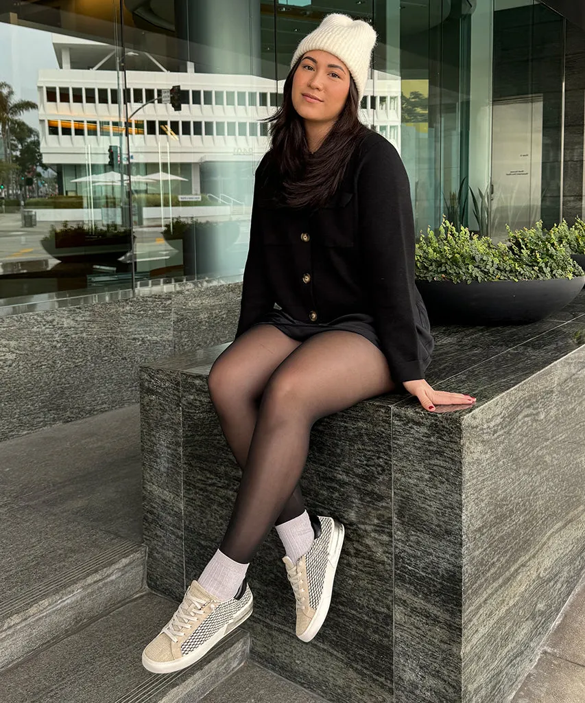ZINA SNEAKERS BLACK NATURAL RAFFIA